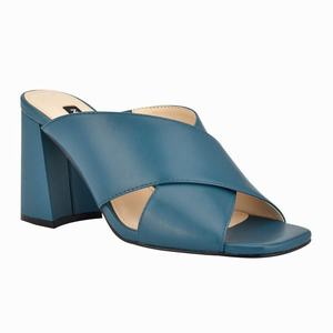 Nine West Gigi Block Heel Slippers Blauw Nederland | EIK-607184